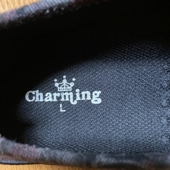 ☆お値引き☆Chaming靴☆黒花柄Ｌサイズ☆中古品の画像