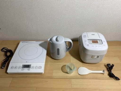 アイリスオーヤマ炊飯器　ニトリIHヒーター　電気ケトル　3点セット J05023