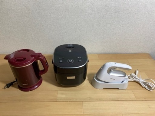 シャープ炊飯器　象印ケトル　東芝コードレスアイロン　3点セット J05024