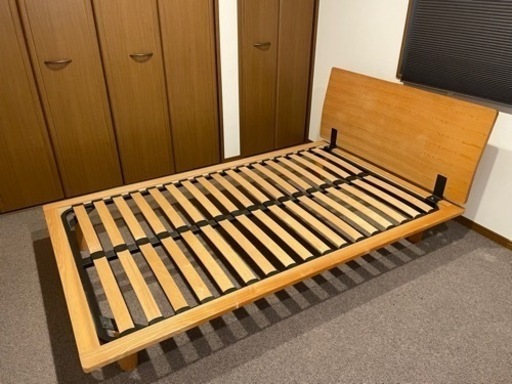 無印良品 セミダブル ベッドフレーム オーク材 ヘッドボード付き