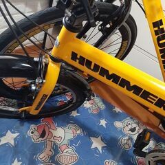 黄色 ハマー 折り畳み自転車 荷台付きの画像