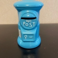【新品】郵便ポスト型貯金箱（水色）の画像