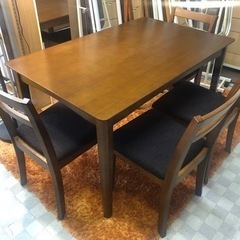 【リサイクルサービス八光　田上店　配達・設置OK】ニトリ　ダイニングテーブル5点セット (DT CLS 120×75cm DBR/DC PRT DBR)