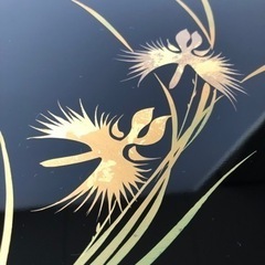 お盆/丸盆・会津ぬり30×2cm 蘭 未使用/長期保管品の画像