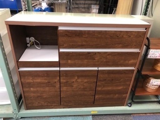 【リサイクルサービス八光　田上店　配達・設置OK】土井インテリア　ダークブラウンレンジボード