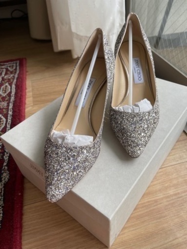 【ほぼ未使用】ジミーチュウ　グリッター　パンプス　サイズ38 24.5cm