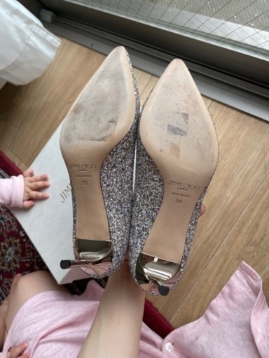 【ほぼ未使用】ジミーチュウ　グリッター　パンプス　サイズ38 24.5cm