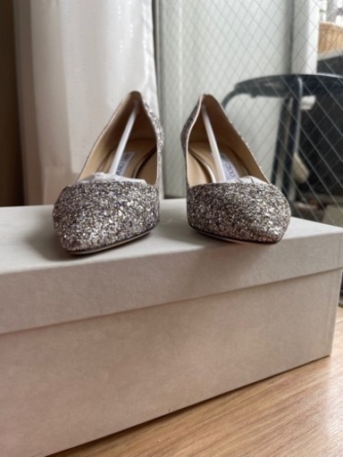 【ほぼ未使用】ジミーチュウ　グリッター　パンプス　サイズ38 24.5cm