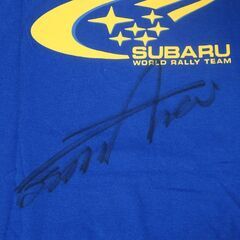 CA763 スバル ウォールドラリーチーム Tシャツ 新井敏弘サイン入りの画像