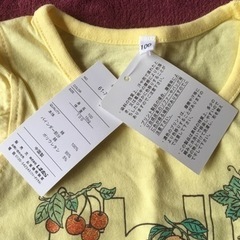 【タグ付き新品】サイズ100 女の子 Tシャツ2点セット フルーツ 黄色　グレイの画像