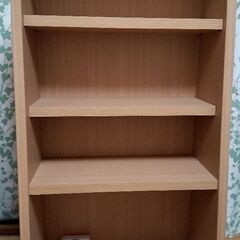 【本日最終】【美品】【大川家具】頑丈棚板のシンプル本棚・オープンラック