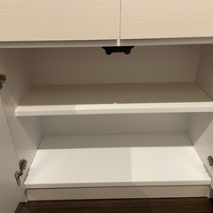 【決まりました】食器棚 キッチン収納 ホワイト / アイボリー 木目調 の画像