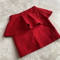 ZARA タイトスカート　ミニスカート　赤　レッドの画像