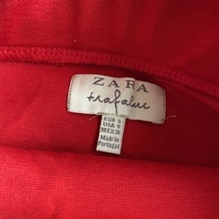 ZARA タイトスカート　ミニスカート　赤　レッドの画像