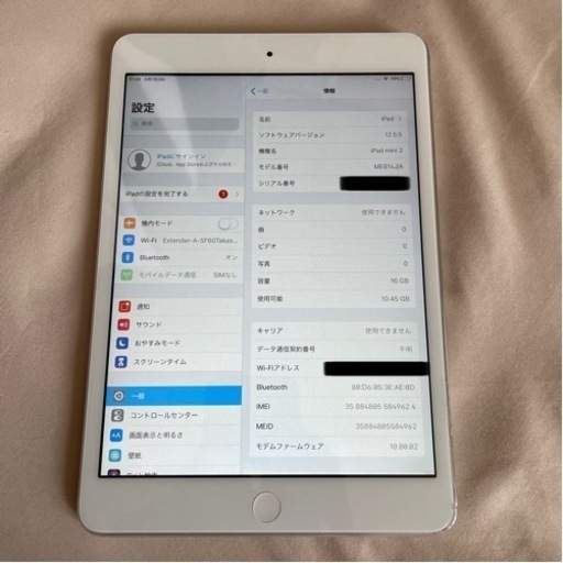iPad mini2 シルバー(Wi-Fi+Cellerモデル) SIMロック解除済　