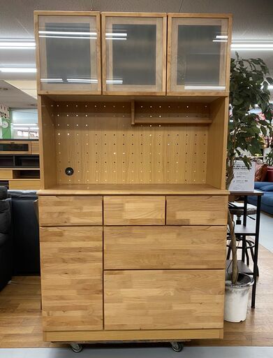 R058 NITORI キッチンボード、食器棚、幅105cm 訳あり