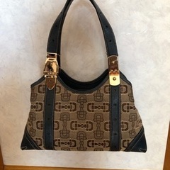 GUCCI バックホースビット柄　キャンバス　金具
