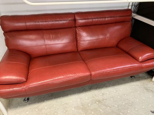 ★来店限定★　城山家具　レザーソファ　2人掛け　レッド