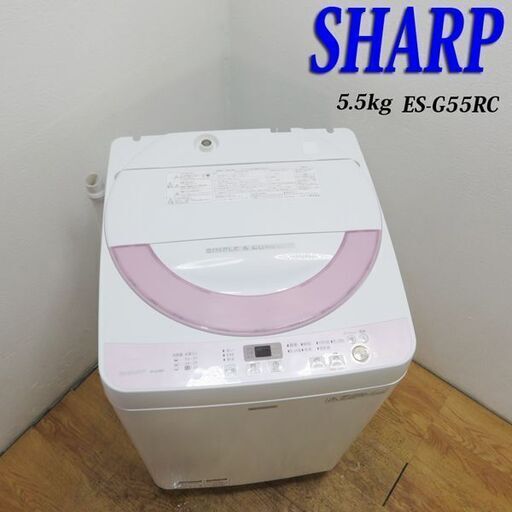 【京都市内方面配達無料】おしゃれピンクカラー 省水量5.5kg 洗濯機 DS02