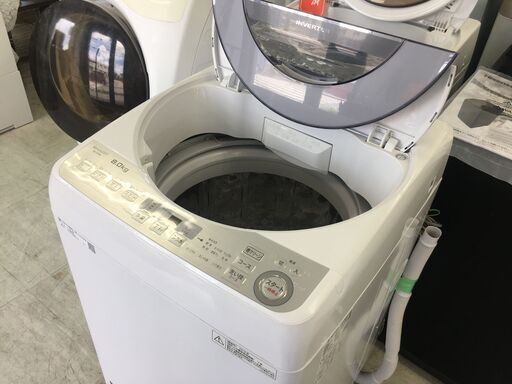 （商談中）洗濯機の分解クリーニング行っています！配送設置込み　シャープ8.0K洗濯機　2018年製　分解クリーニング済み！！