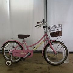 B974★7000円★整備済み 中古子供自転車 アサヒ　POPN　TOWN　ピンク【18インチ 】