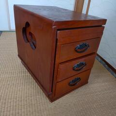 折りたたみ和机　文机　和箪笥　引き出し小物入れの画像