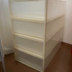 【中古】ポリプロピレン収納ケース(衣装ケース)×4個 差し上げま...