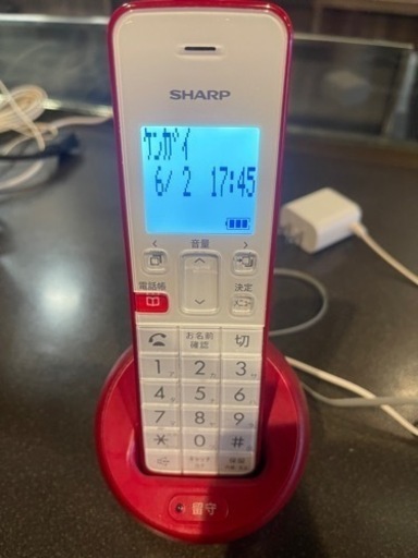 デジタルコードレス電話機 赤 レッド シャープ SHARP JD-S08CL-R