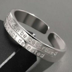 ▼j←←←m17-17番　オープンリング シルバー 英文字 アル...