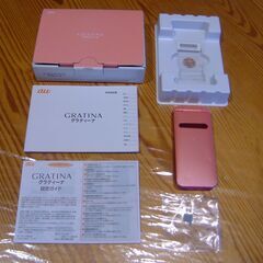 au SIMフリー GRATINA KYF37 ピンク中古 4G/LTE現役／機能OK +箱・設定ガイド・取扱説明書付きの画像