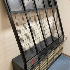 書類棚付きマガジンラック