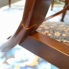 オールド カリモク KARIMOKU アームチェア 4脚セット ★ 木製 椅子 背もたれ 昭和レトロ 当時物 【引き取り場所】 東京都調布市 近隣配送有の画像