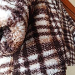 【もこもこあたたかです】チェックコートの画像