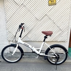 未使用 保管品 折りたたみ自転車 20インチ シマノ製6段ギア 折り畳み