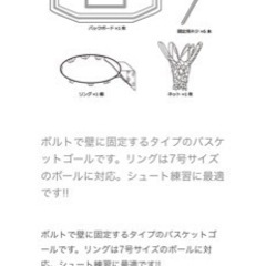 【終了】家庭用屋外用壁取付型バスケットゴールの画像