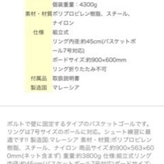 【終了】家庭用屋外用壁取付型バスケットゴールの画像