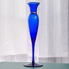 一輪挿し　青ガラス製の画像