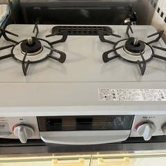 リンナイ ガステーブル 都市ガス12A・13A用 幅約56cm 片面焼きグリル 左強火力 KG35NGRL/13A スカイグレーの画像
