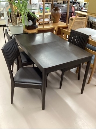 美原店　ダイニングテーブル　椅子付き　ブラウン