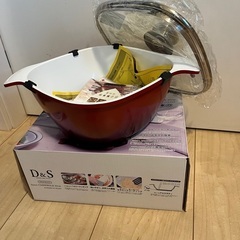 未使用　D&S スクエア　キャセロール　鍋　20cm  両手鍋