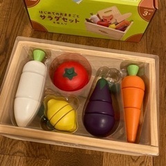 ウッディプッディ　はじめてのおままごと　サラダセット　木箱入りの画像