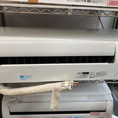 ☆中古￥23,800！【会員価格￥23,800】MITSUBISHI　2.2kwルームエアコン　家電　2018年製　MSZ-GE2218-W型　【BF024】