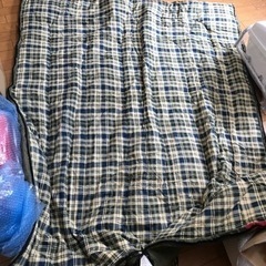 ☆終了　コールマン シュラフ 寝袋 封筒型　使用2回のみ 美品 内装チェック柄☆の画像