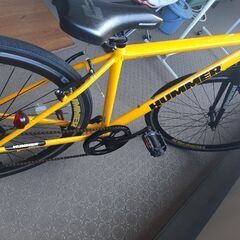 ハマー ディープリム仕様 クロスバイク　黄色　の画像
