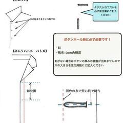 ボタンホール加工　ハトメ、シャツ穴承ります - その他