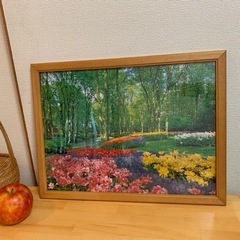 パズル風景画（バラ売も可能）4枚とフレーム1枚の5点セットの画像