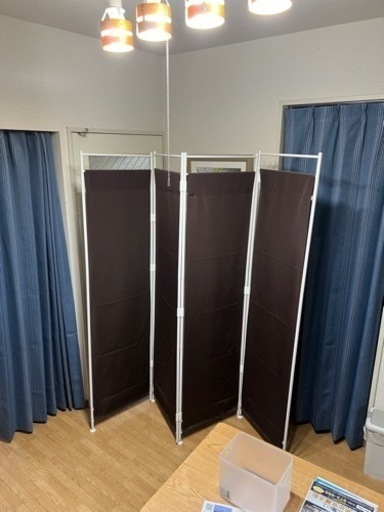 北欧風クロスパーテーション布製4連 高さ180cm 目隠し 間仕切り