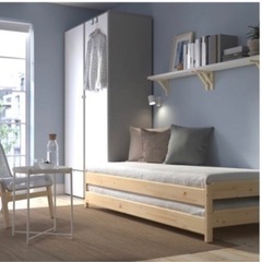 IKEAのクインベッド(シングルベッド2台セット)SALE??