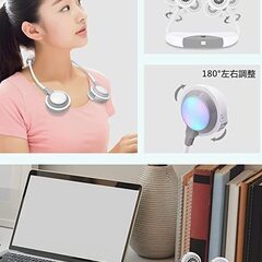 【レガストック川崎本店】MSOVA 首掛け式 扇風機 ネックファン USB充電式 静音 LED　ホワイト ②の画像
