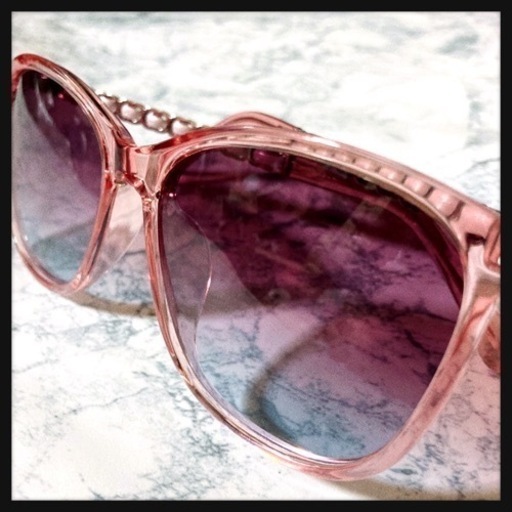 ご購入者様決定꒰未使用꒱サングラス ピンク スケルトン グラデーション UVカットカラーレンズ